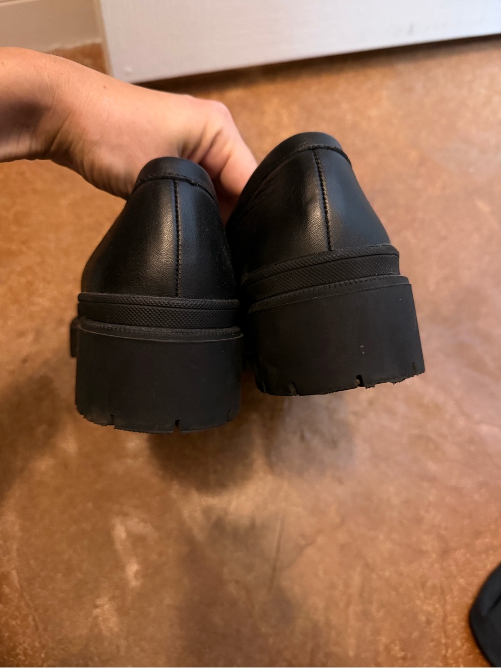 Patina Black Leather Penny Loafers for Women - Picture 3 of 5